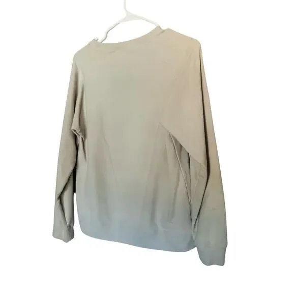 SHESHOW Cream White Black IDK IDC IDGAF Block Letters Long Sleeve Sweatshirt M - Picture 3 of 10